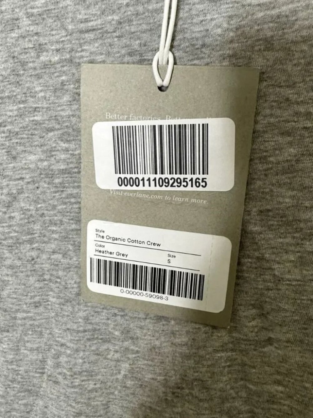 Everlane Womens Heathered Gray Organic Cotton Tee Shirt Size Small - Picture 4 of 8